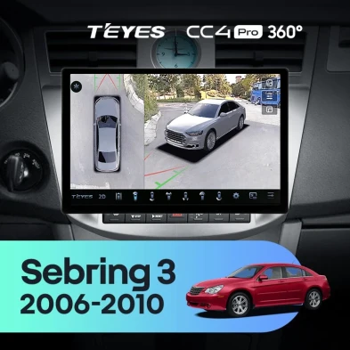 Штатная магнитола Teyes CC4 Pro 360 8/128 Chrysler Sebring 3 JS (2006-2010) (13")