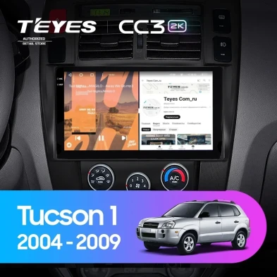 Штатная магнитола Teyes CC3 2K 6/128 Hyundai Tucson 1 (2004-2009) F2