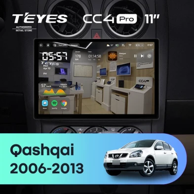 Штатная магнитола Teyes CC4 Pro 8/128 Nissan Qashqai 1 J10 (2006-2013) F2 (11")