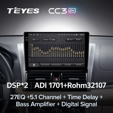 Штатная магнитола Teyes CC3 2K 6/128 Toyota Vios XP150 (2013-2020)