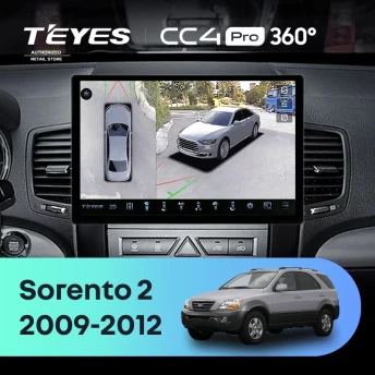 Штатная магнитола Teyes CC4 Pro 360 12/256 Kia Sorento 2 XM (2009-2012) Тип-A (11")